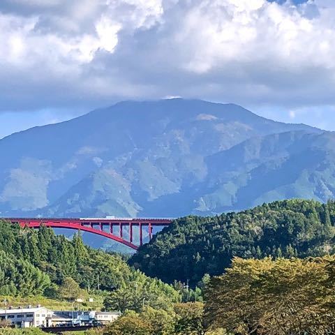 落合大橋からの恵那山