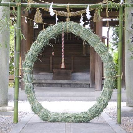 夏越しの大祓、茅の輪くぐり始まる。 東濃一社 中津川西宮神社