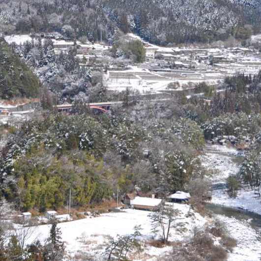 中津川市付知「ぶんだはし(分田橋)」からの雪景色