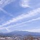 恵那山とヒコーキ雲。