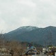 寒い日の曇り空と恵那山